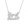 Personalized Double Plated Sterling Silver 3D Couple Name Necklace