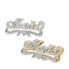 Personalized Double Plated Pave Script Name Studs