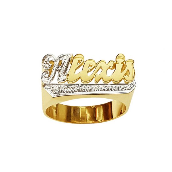 Personalized Straight Tail Name Ring (Unisex)