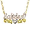 Personalized Open Heart Double Plated 3D Name Necklace