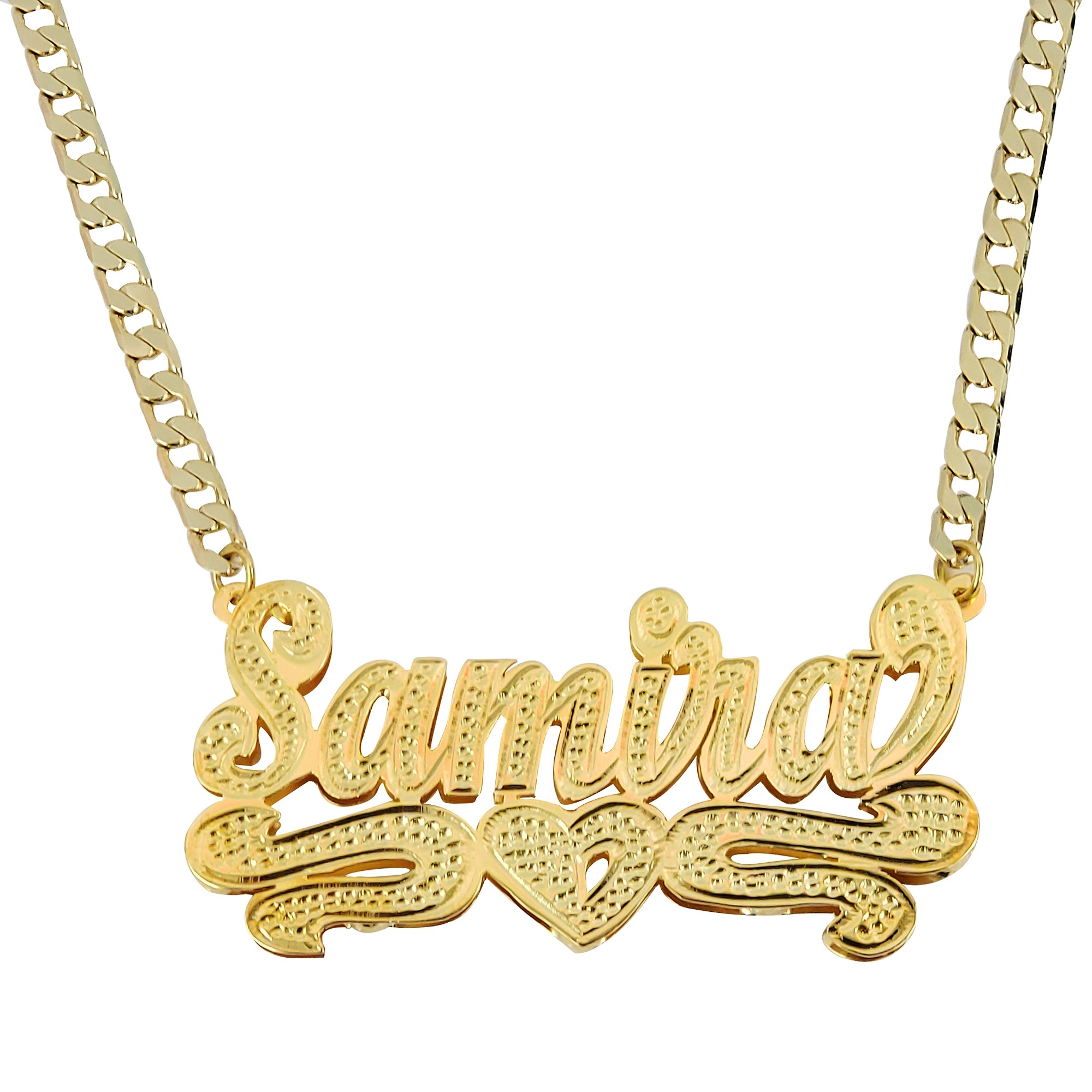 Personalized Full Pave Double Plated 3D Name Necklace