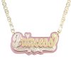 Personalized Mirror Color Background Name Necklace