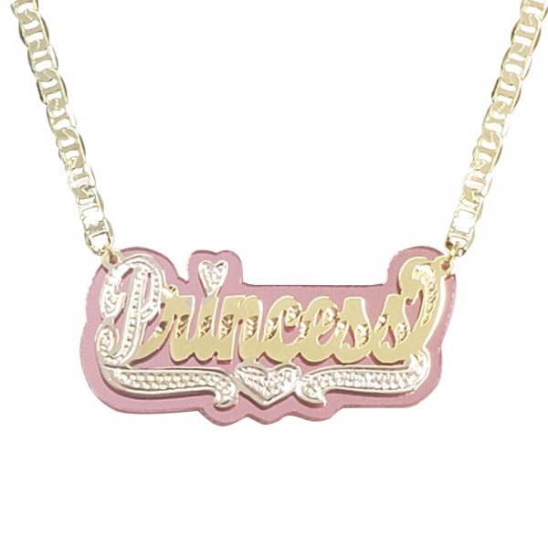 Personalized Mirror Color Background Name Necklace