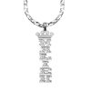 Sterling Silver Full Pave Vertical Crown Name Necklace