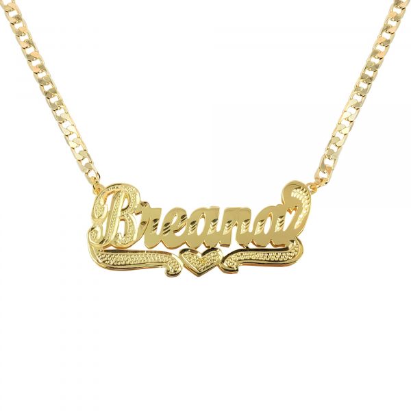 Personalized Mirror Finish Double Plated 3D Name Necklace