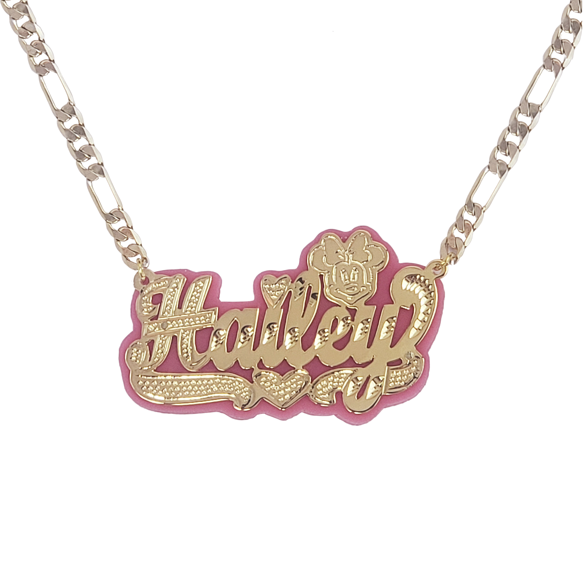 Solid Color Background Character Name Necklace