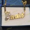 Double Plated 3D Crown Name Necklace