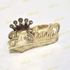 Double 2 Finger Crown Name Ring