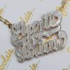 Full Diamond Cut Double Plated 3D Couple Name Necklace