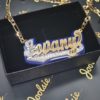 Color Background Unisex Name Necklace