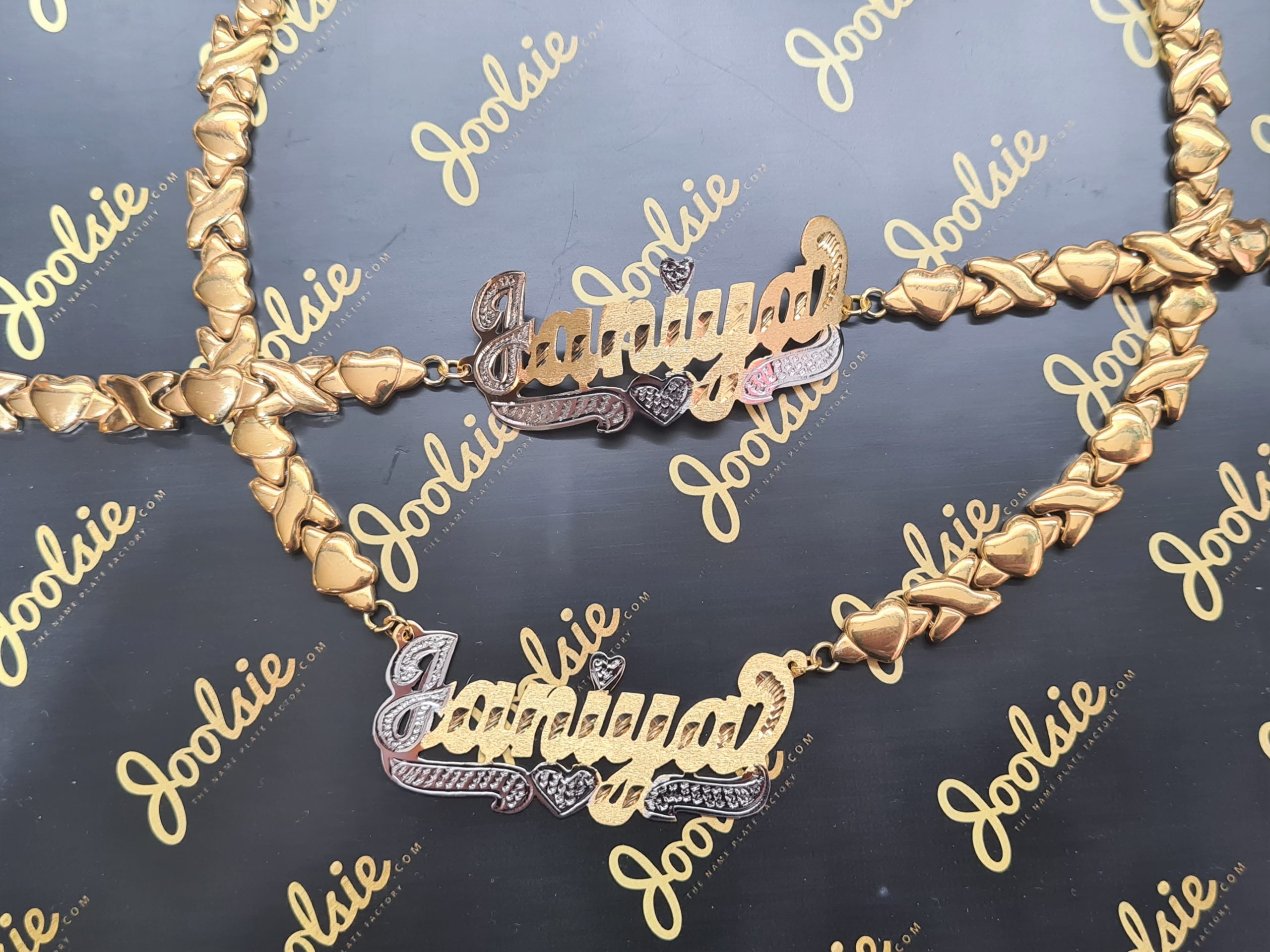XO Hugs n Kisses Name Necklace & Bracelet Set