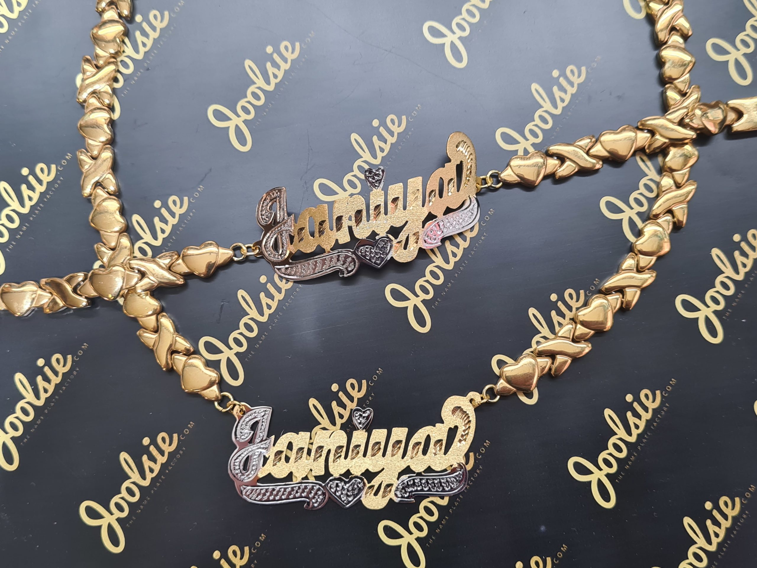 XO Hugs n Kisses Name Necklace & Bracelet Set