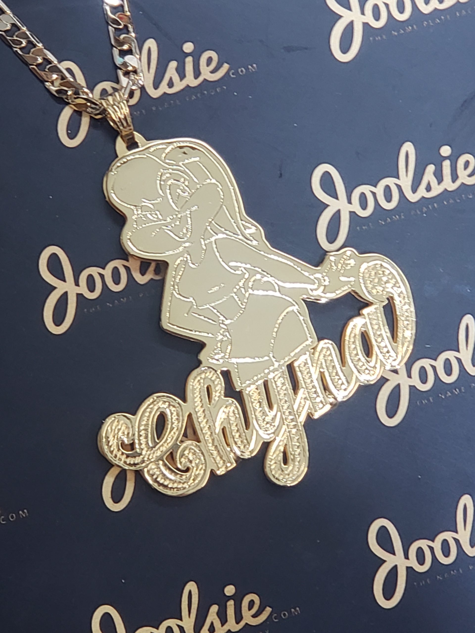 Full Body 3D Double Plated Character Name Necklace