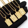 Gold Plated Unisex Initial Letter Necklace